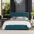 Hesper Small Double Ottoman Bed with Storage - Emerald, Velvet