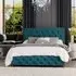 Luna Small Double Ottoman Bed with Storage - Green, Velvet