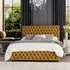 Seren Double Ottoman Bed with Storage - Ochre, Velvet
