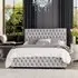 Seren King Size Ottoman Bed with Storage - Silver, Velvet