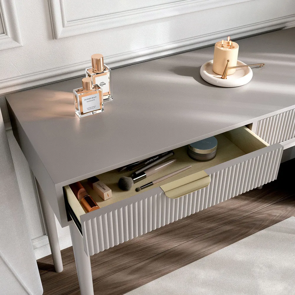 CARME Home Layla 2 Drawer Dressing Table - Grey