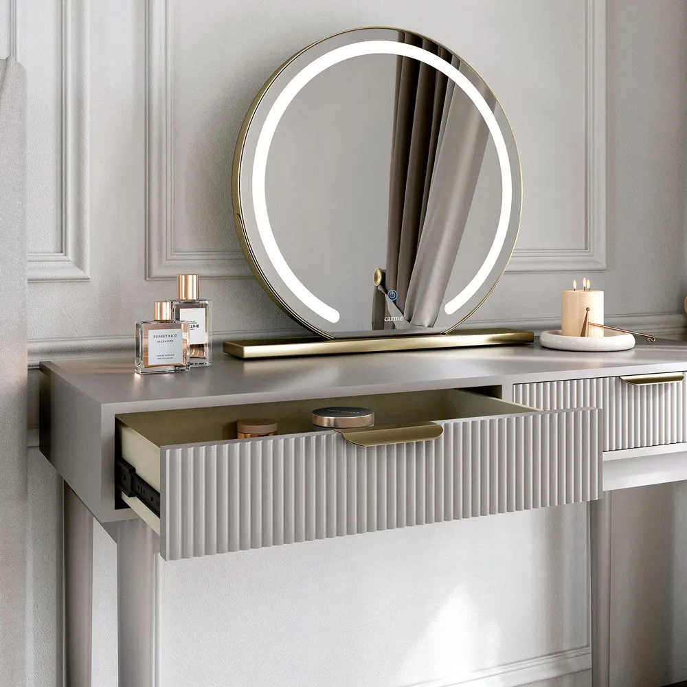 CARME Home Layla 2 Drawer Dressing Table - Grey