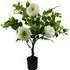 70cm Artificial Camellia Rose Plant in Pot - White
