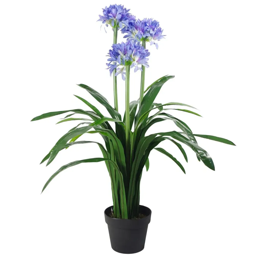 Agapanthus Artificial Plant in Pot 90cm - Blue