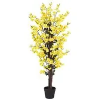 Artificial Blossom Tree in Pot - Yellow