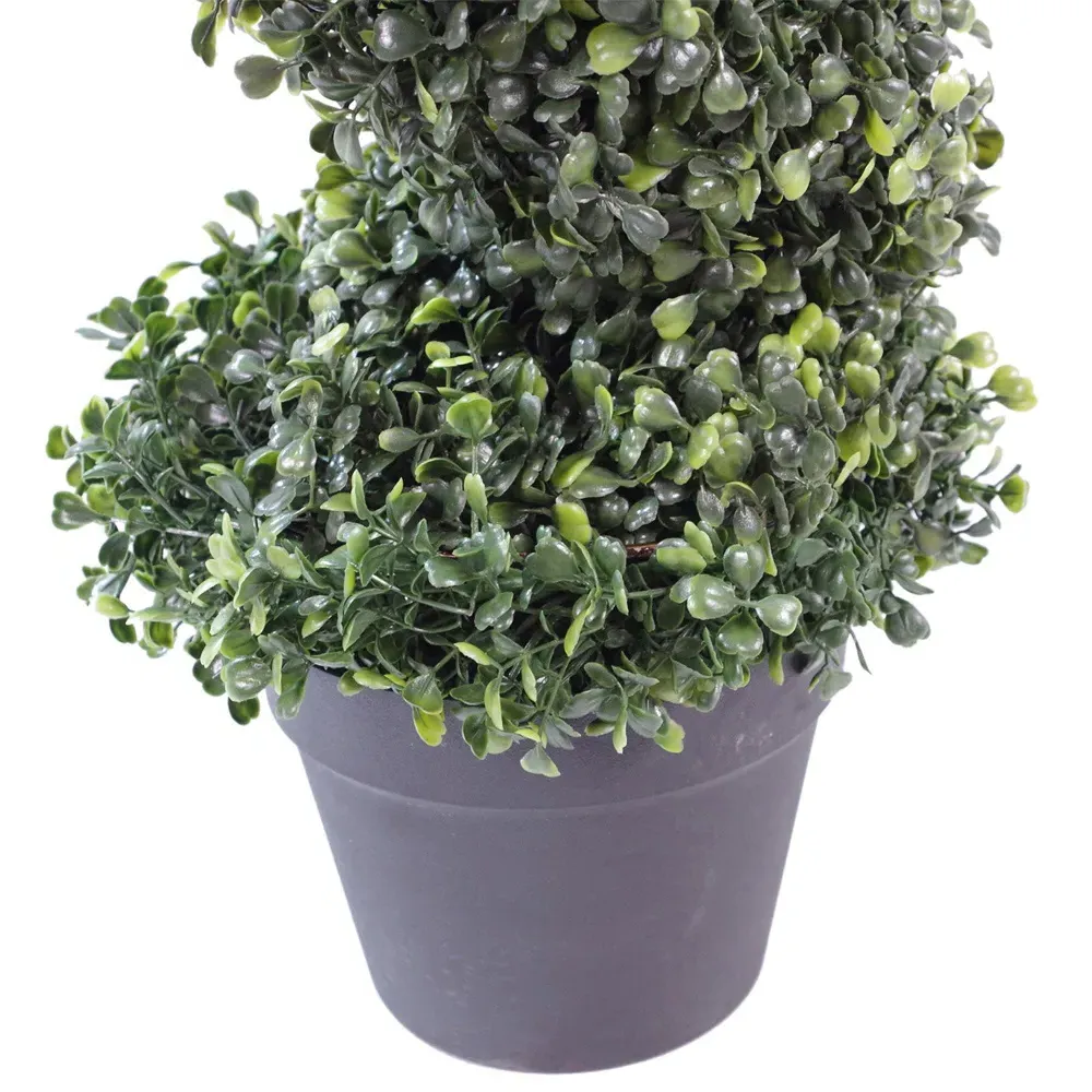 Artificial Boxwood Spiral Topiary Tree 2 Pack - Green