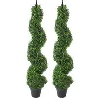 Artificial Boxwood Topiary Tree 120cm 2 Pack - Green