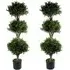 Artificial Buxus Triple Ball Topiary Tree 120cm 2 Pack - Green