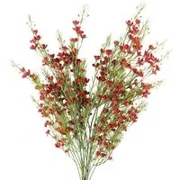 Artificial Foliage Stem with Flowers 6 Pack - Red