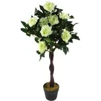 Artificial Rose Tree in Pot - Cream