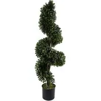 Artificial Spiral Buxus Tree 120cm 2 Pack - Green