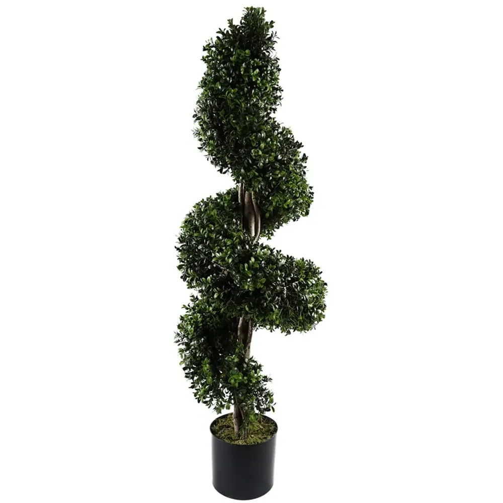Artificial Spiral Buxus Tree 120cm 2 Pack - Green