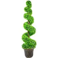 Artificial Spiral Topiary with Planter 120cm - Green