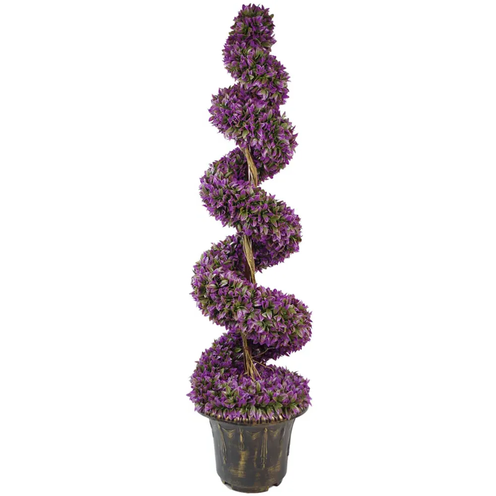 Artificial Spiral Topiary with Planter 120cm - Purple