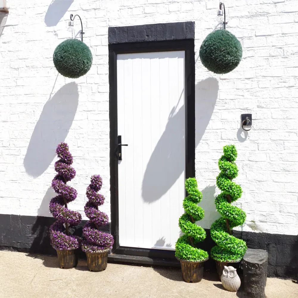Artificial Spiral Topiary with Planter 90cm - Green