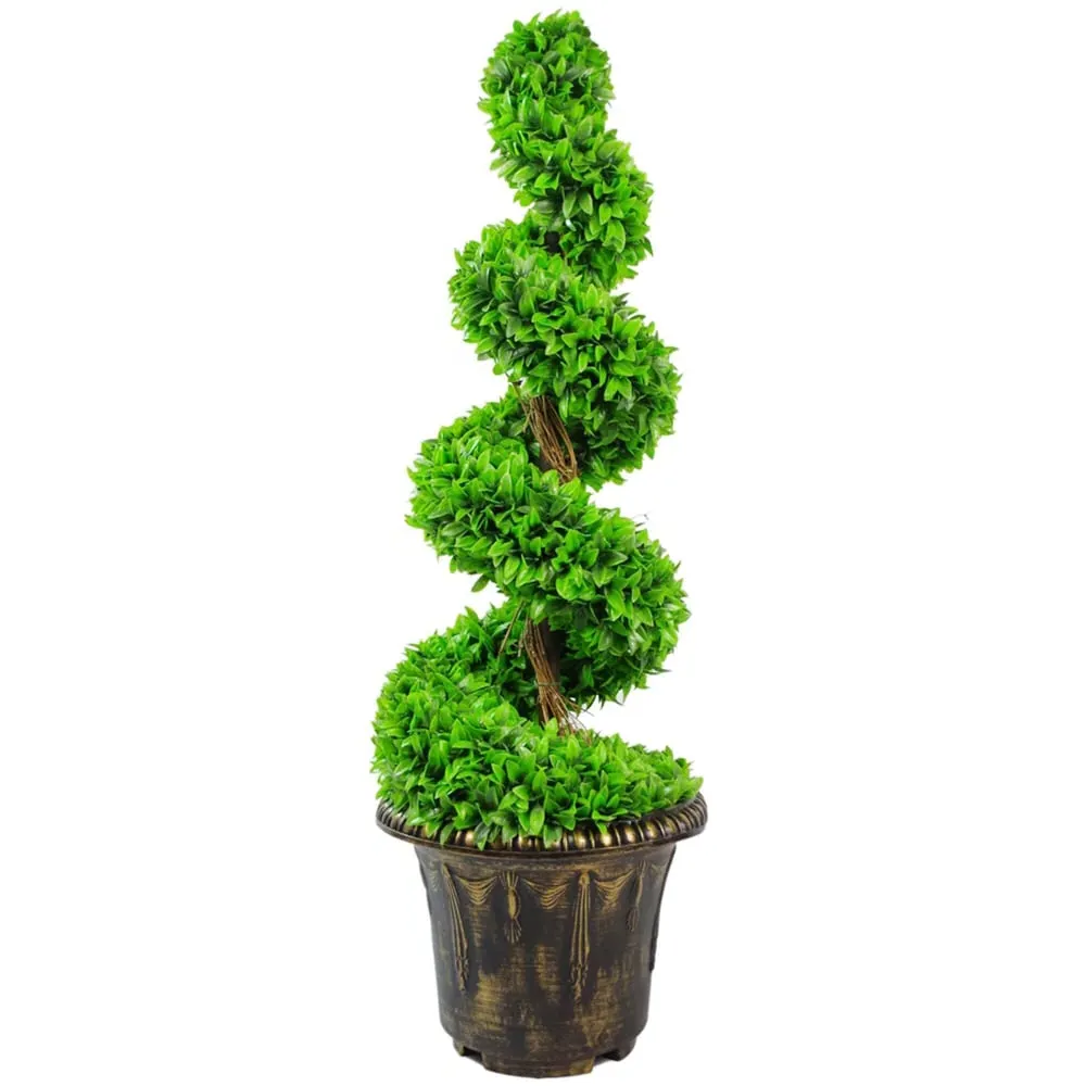 Artificial Spiral Topiary with Planter 90cm - Green