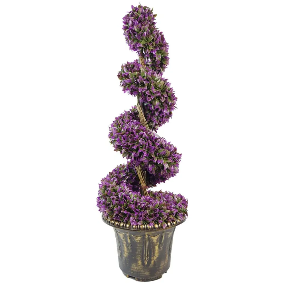 Artificial Spiral Topiary with Planter 90cm - Purple image
