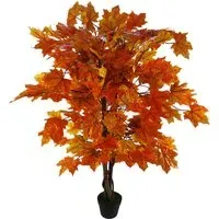 Autumn Maple Acer Artificial Tree in Pot 125cm - Orange