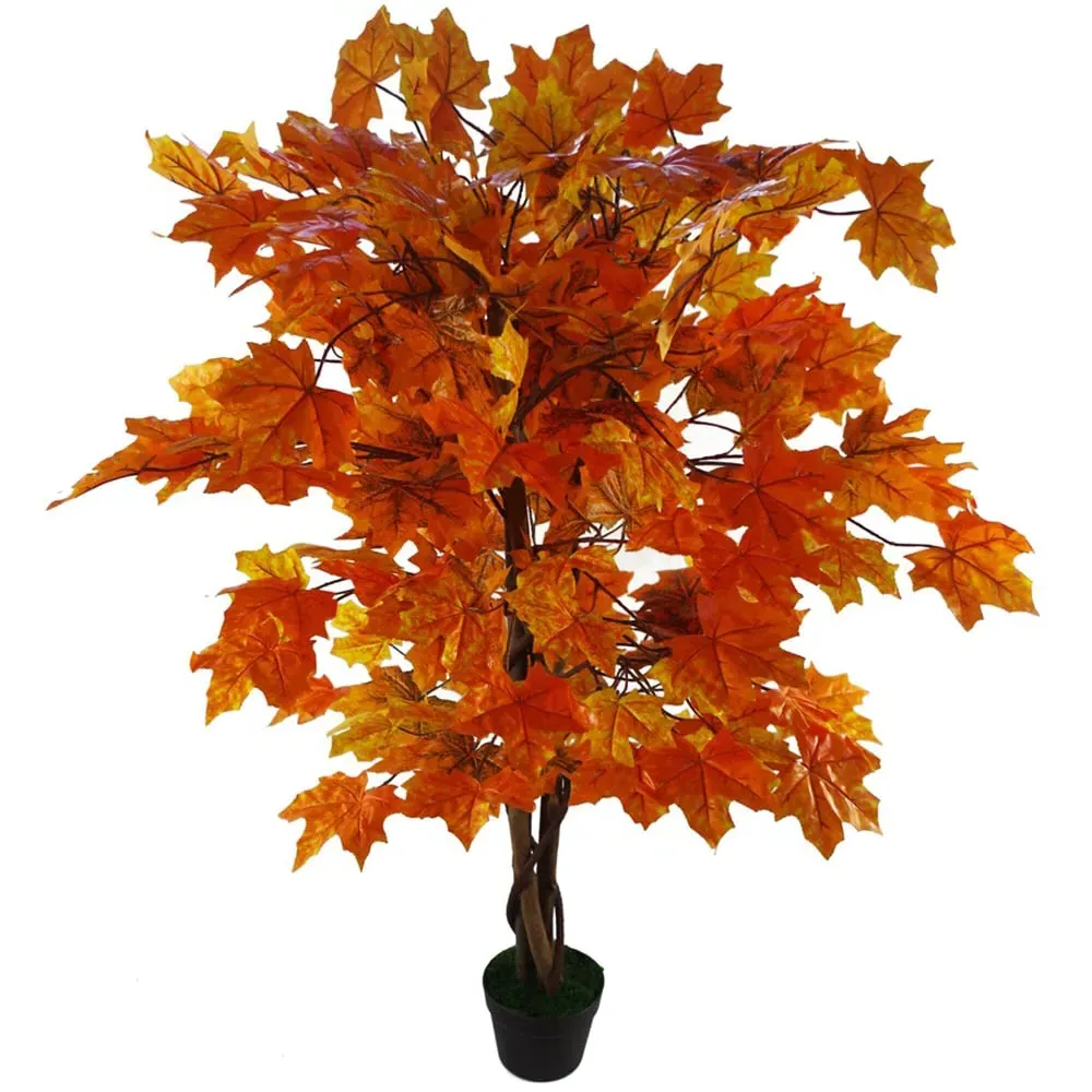 Autumn Maple Acer Artificial Tree in Pot 125cm - Orange image