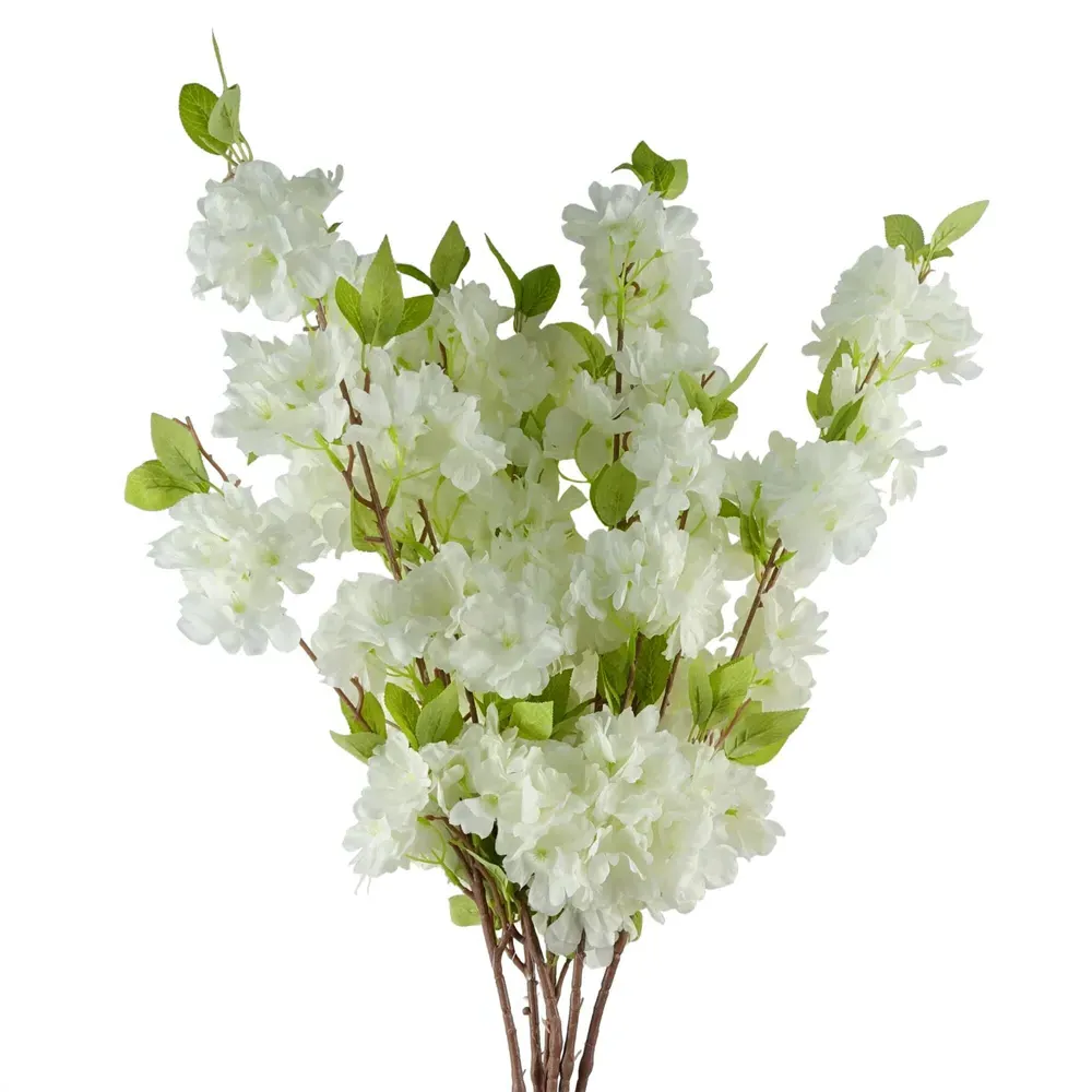 Blossom Single Stem Artificial Flower 6 Pack - White