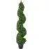 Boxwood Topiary Spiral Tree Tower with Metal Top - Green
