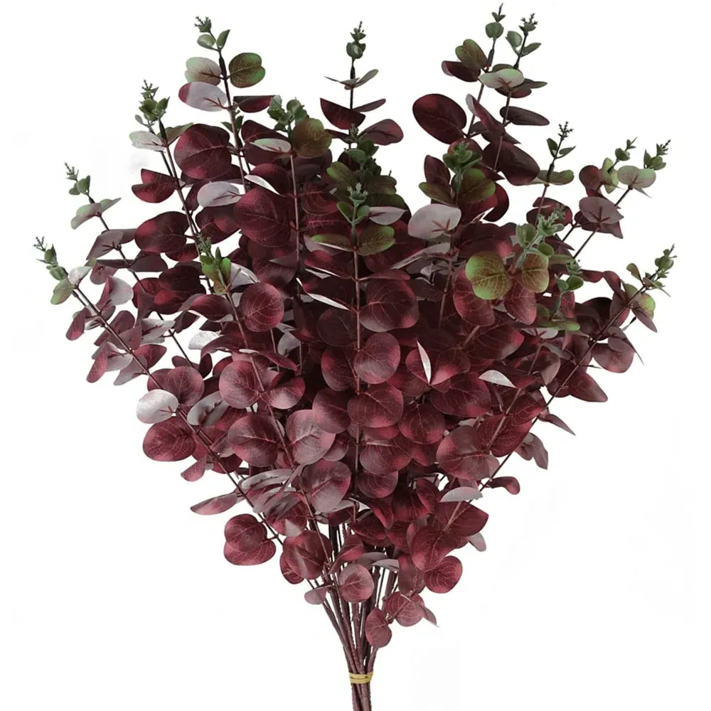 Burgundy Eucalyptus Artificial Foliage 100cm 6 Pack - Burgundy image