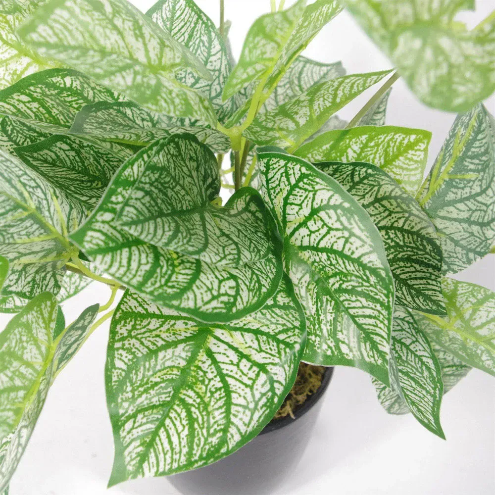 Caladium Artificial Plant Pot - Green