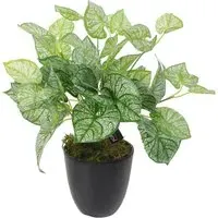 Caladium Artificial Plant Pot - Green