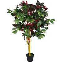 Capensia Ficus Artificial Tree in Pot 120cm - Green