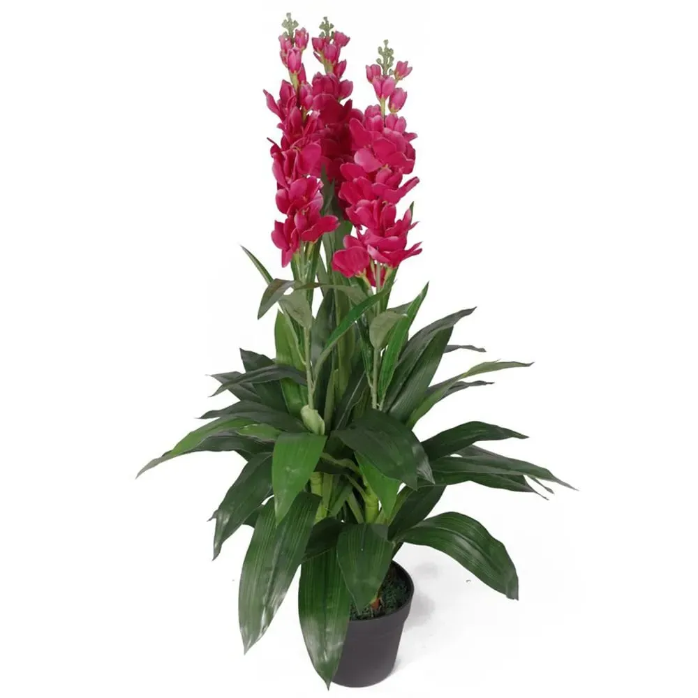 Cymbidium Orchid Artificial Plant in Pot - Pink image