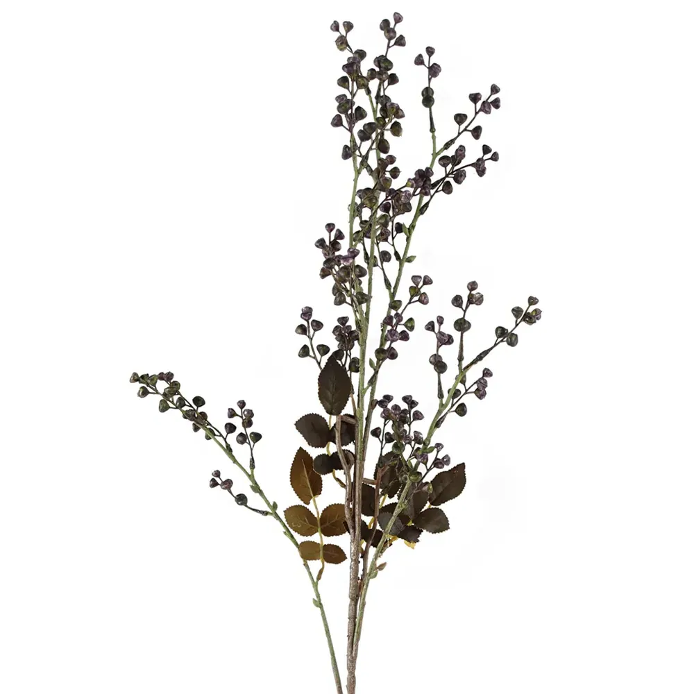 Dark Berry Artificial Stem 6 Pack - Purple