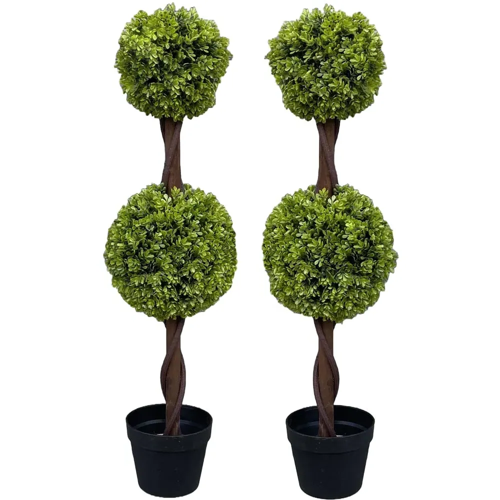 Double Ball Topiary Tree 90cm 2 Pack - Green image