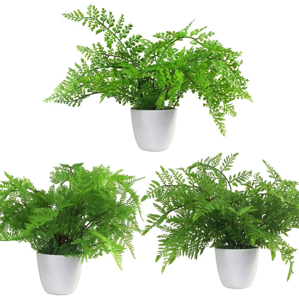 Fern Artificial Plant in Pot 30cm 3 Pack - Green image