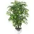 Ficus Artificial Plant with Silver Planter - Green