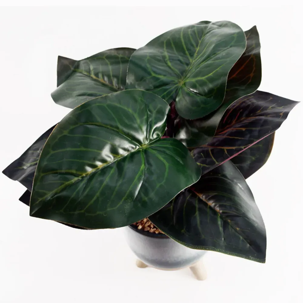 Ficus Artificial Tree - Teal Blue, Ceramic