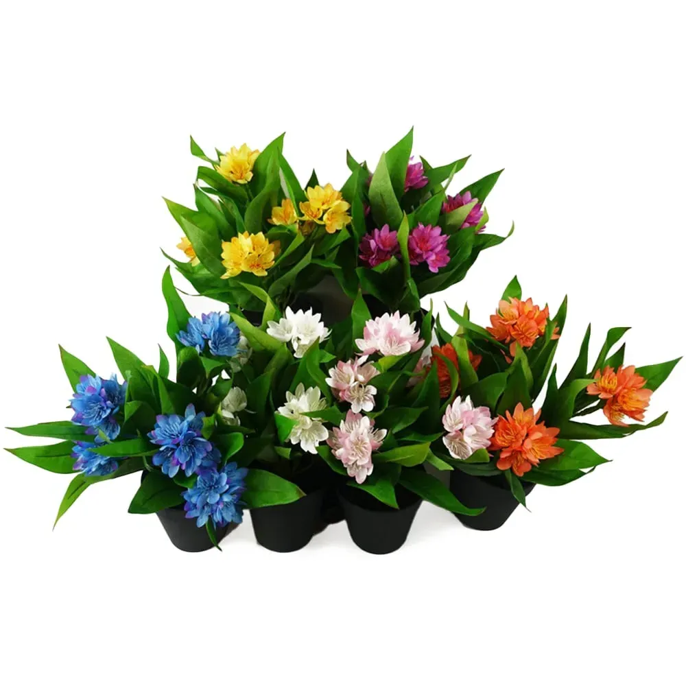 Freesia Artificial Plant in Pot 18cm 6 Pack - Green image