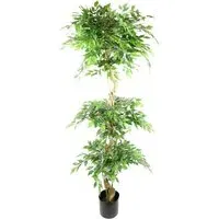 Fruticosa Ficus Triple Ball Topiary Artificial Tree - Green