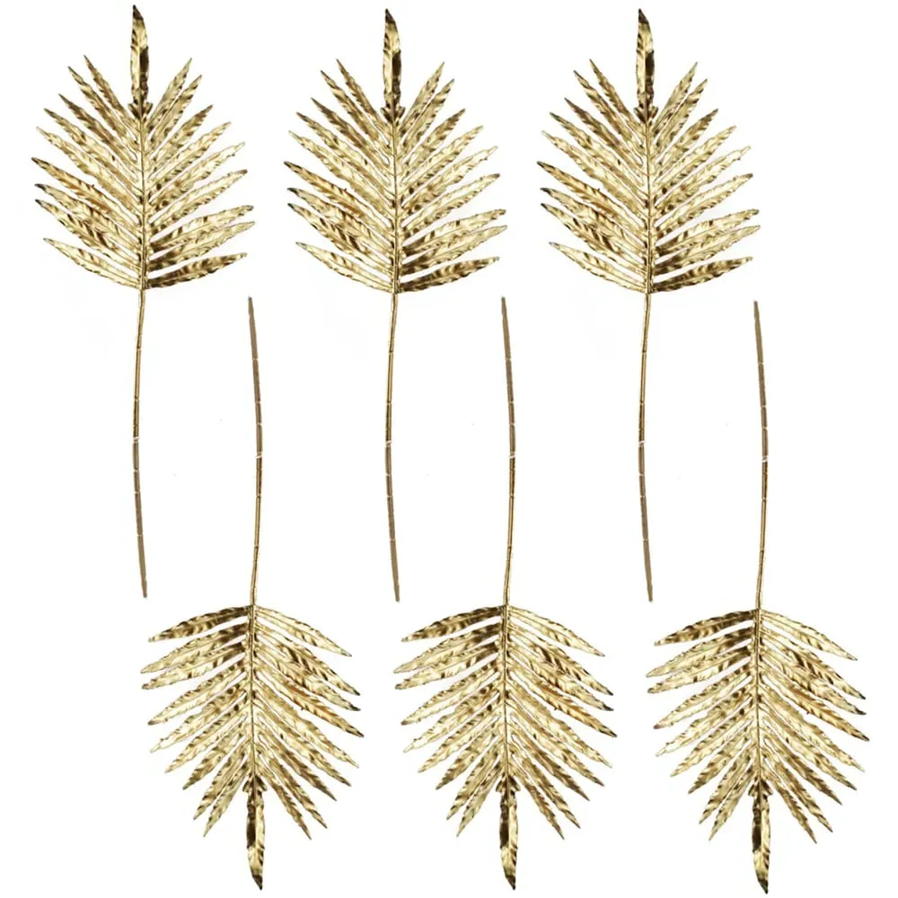 Gold Palm Artificial Stem 6 Pack - Gold