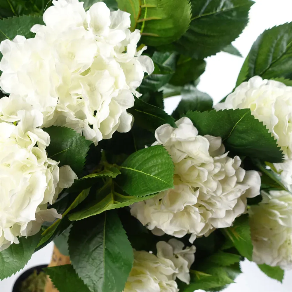 Hydrangea Artificial Plant in Pot - White