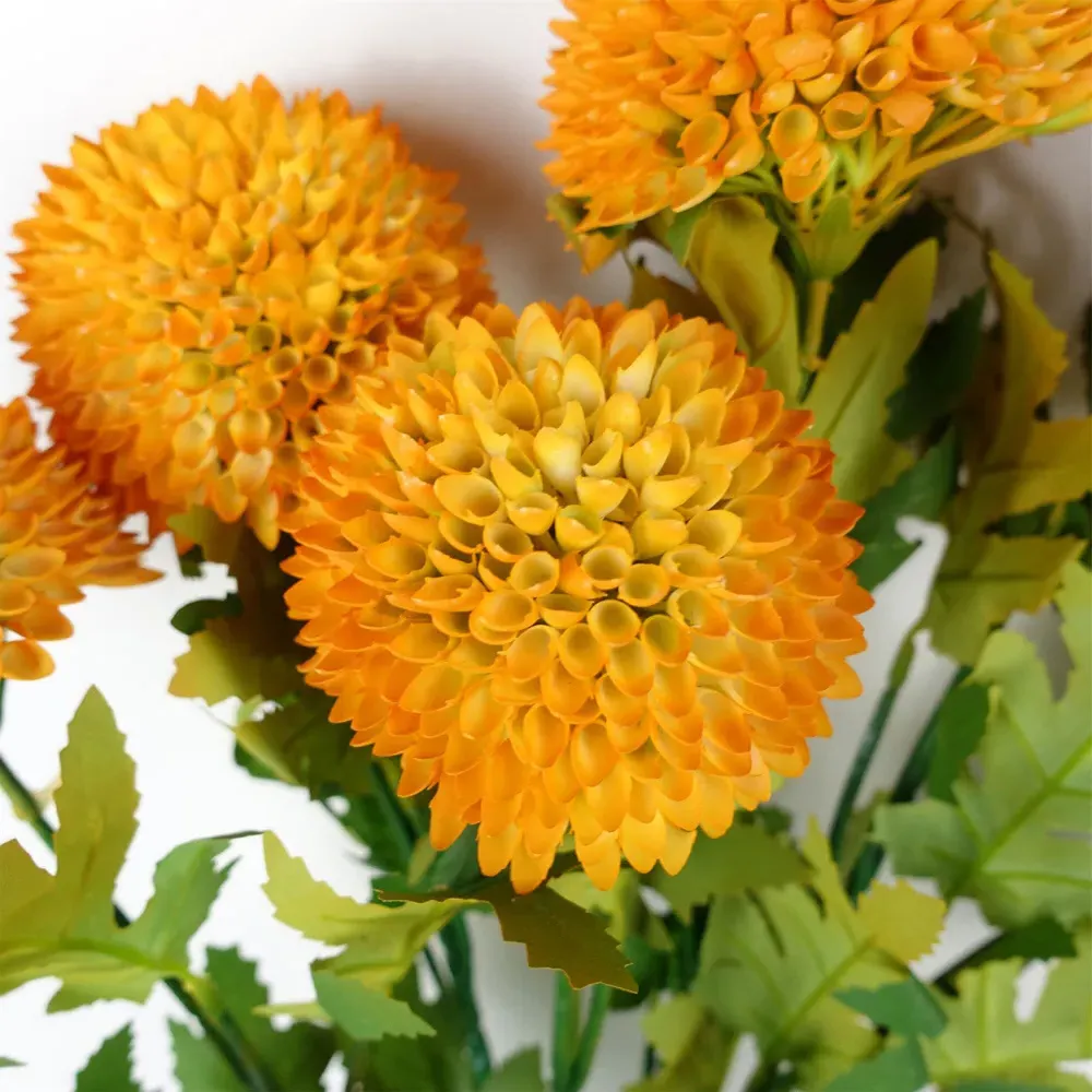 Large Ball Dahlia Artificial Flower 6 Pack - Yellow