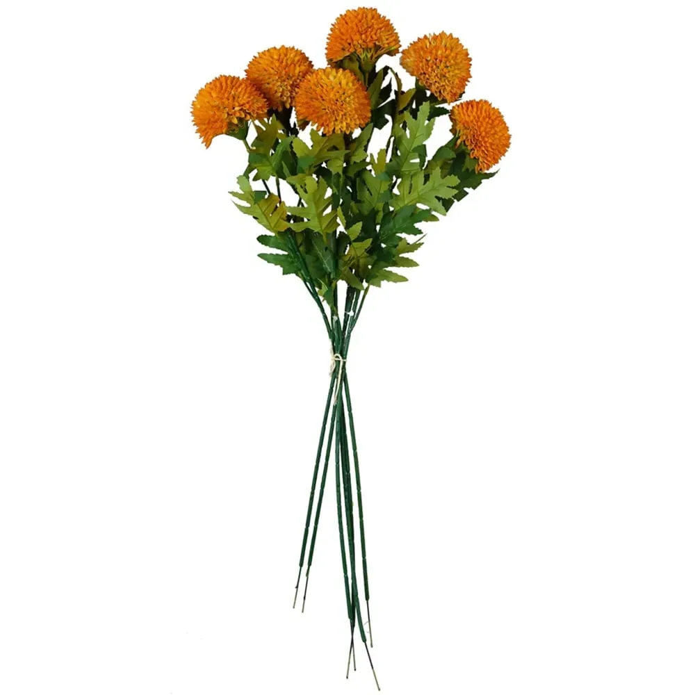 Large Ball Dahlia Artificial Flower 6 Pack - Yellow