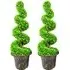 Large Spiral Topiary Trees with Planters 90cm 2 Pack - Green
