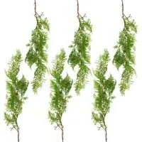 Maidenhair Fern Hanging Artificial Plant 6 Pack - Dark Green