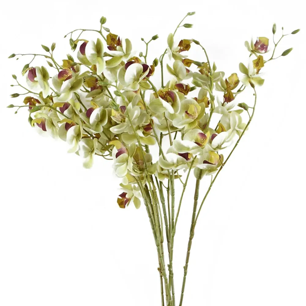 Mini Orchid Artificial Flowers 6 Pack - Cream