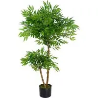 Mini Ruscus Artificial Tree in Pot 100cm - Green