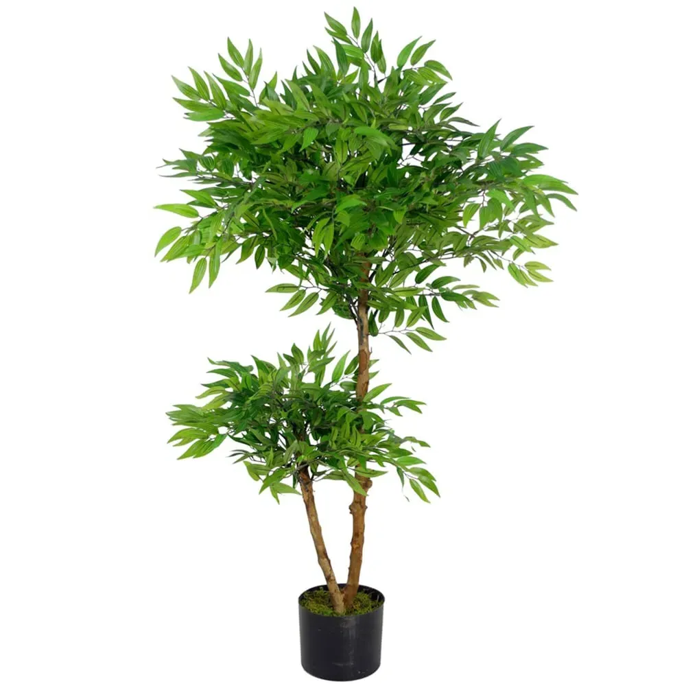 Mini Ruscus Artificial Tree in Pot 100cm - Green