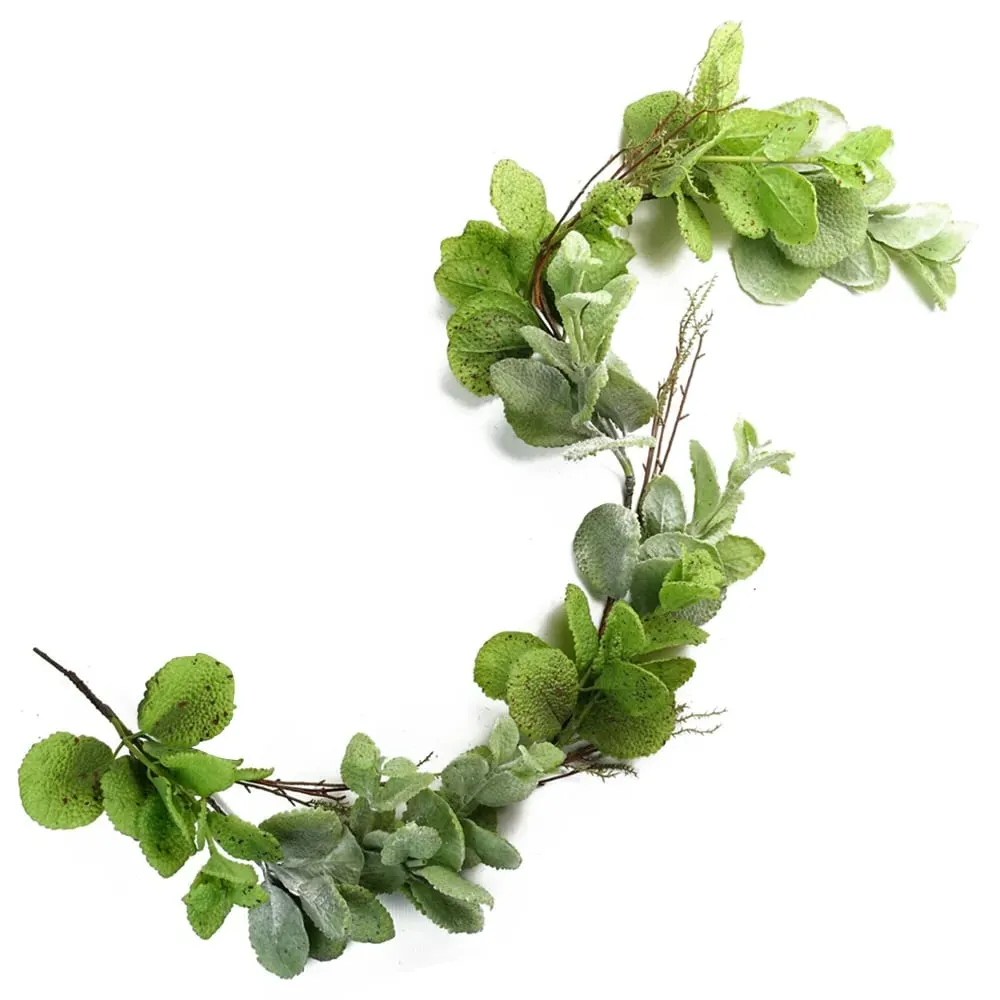 Mint Leaf Hanging Artificial Garland 125cm - Green