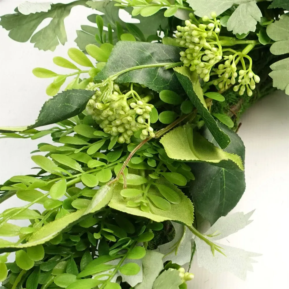 Natural Fern Artificial Wreath 50cm - Green
