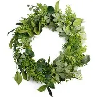 Natural Fern Artificial Wreath 50cm - Green