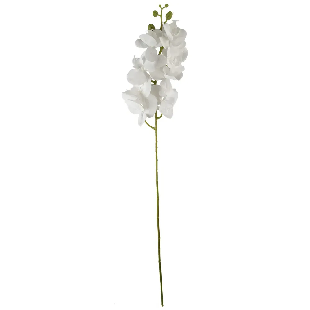 Phalaenopsis Orchid Single Stem Artificial Flower 6 Pack - White